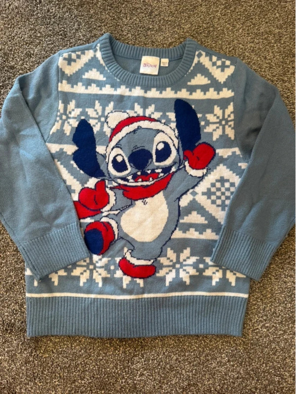 Disney’s Stitch blue sweater Women’s XS (youth L/XL)